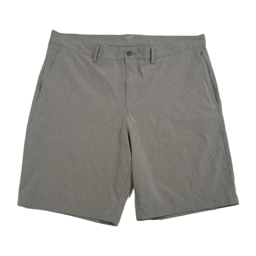 Old Navy Active Men's Grey Athletic Shorts Size 40 Go-Dry 41x9.5 With Zip Pocket